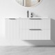 3D-2W 1200x450x550mm White Wall Hung Plywood Vanity with Ceramic Basin